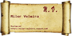 Miler Velmira névjegykártya